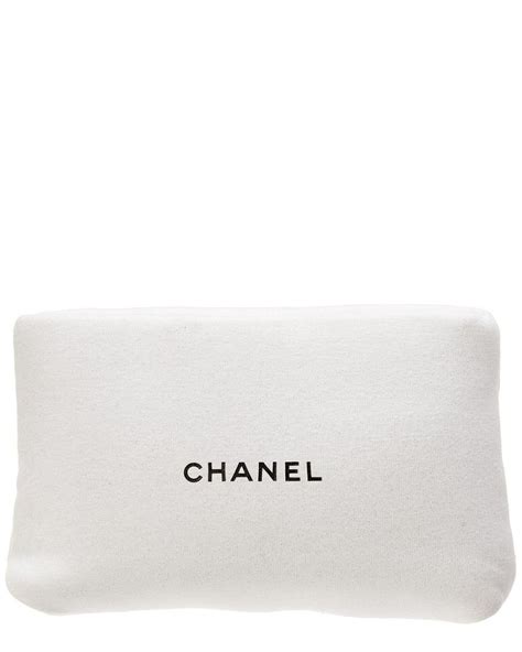 chanel white makeup bag